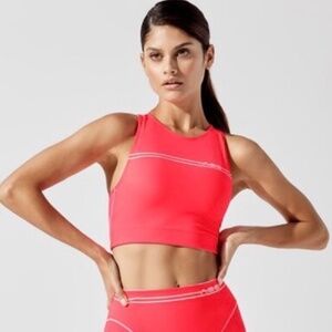Adam Selman Sport Cropped Running Top Size L Racerback Hot Pink New W/O Tags